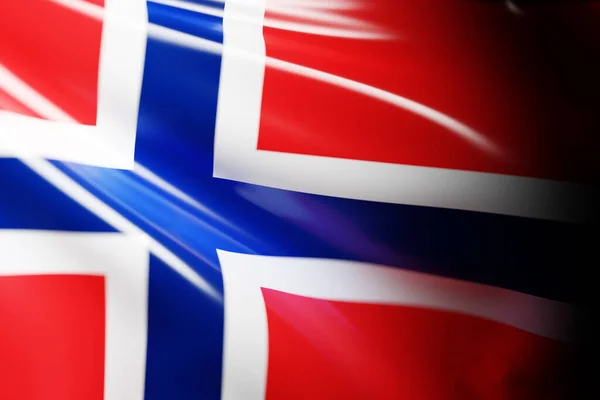 Illustration National Waving Flag Norway Country Symbol — Stockfoto