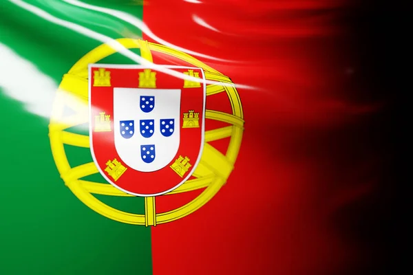 Illustration National Waving Flag Portugal Country Symbol — Fotografia de Stock