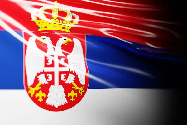 Illustration National Waving Flag Serbia Country Symbol — Fotografia de Stock