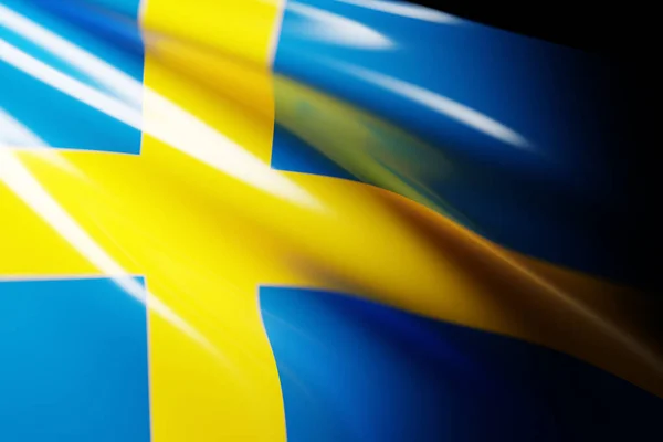 Illustration National Waving Flag Sweden Country Symbol — стокове фото