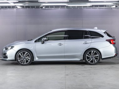 Novosibirsk, Russia - November 18, 2021:  Subaru Levorg , side view. Silver  SUV on a parking   