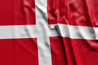 3D illustration of Denmark national developing flag. Country symbol.