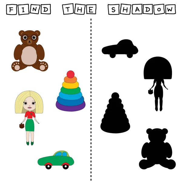 Developing Activity Children Find Pair Identical Toys Logic Game Children — Stock Photo, Image