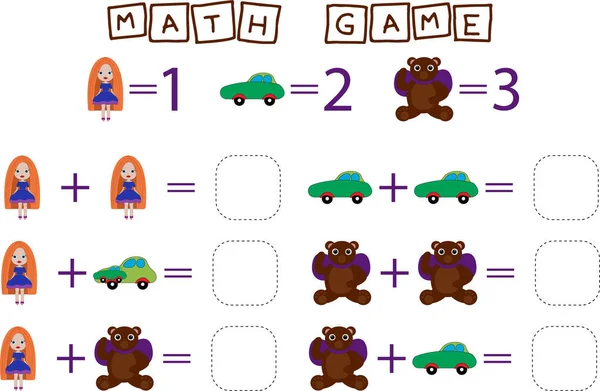 Worksheet Vector Design Task Calculate Answer Connect Correct Number Logic — Stock Photo, Image