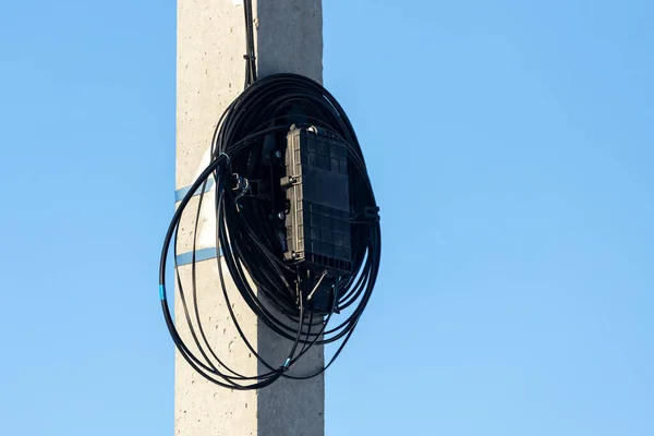 Electric Pole Coil Wires Conducting Electricity — Zdjęcie stockowe