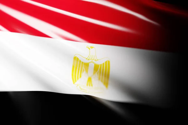 埃及国旗飘扬的3D图解 国家标志 — 图库照片