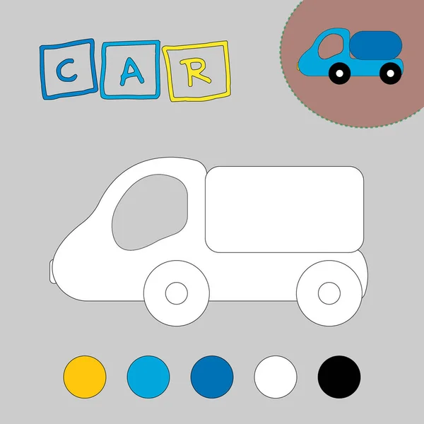 Coloring Book Cute Car Educational Creative Games Preschool Childre — Stockfoto