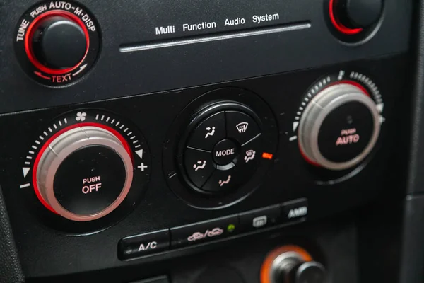 Novosibirsk Russia December 2021 Mazda Black Detail Air Conditioning Button — Fotografia de Stock