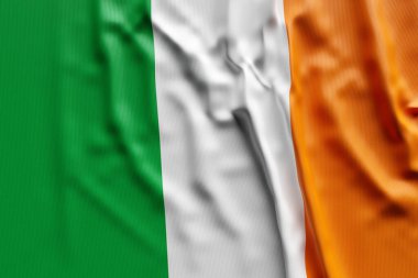3D illustration of Ireland national developing flag. Country symbol.