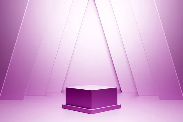 Illustration Pink Podium Monocrome Background Empty Pedestal Award Ceremony — Zdjęcie stockowe