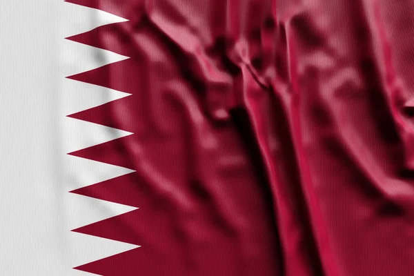 Απεικόνιση Της Εθνικής Σημαίας Του Κατάρ Που Αναπτύσσεται Σύμβολο Χώρας — Φωτογραφία Αρχείου