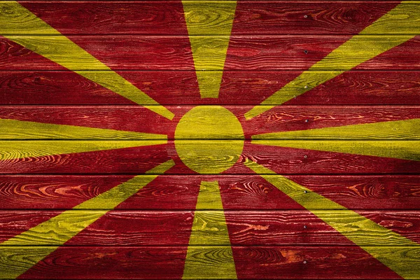 Bandeira Nacional Macedoni — Fotografia de Stock
