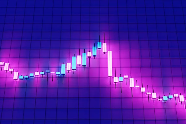 Illustartion Candle Stick Graph Investment Trading Stock Market Bullish Point — Stockfoto