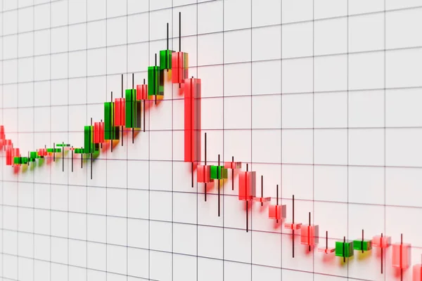 Illustration Business Candle Stick Chart Investment Trading Stock Market Dark — Stockfoto