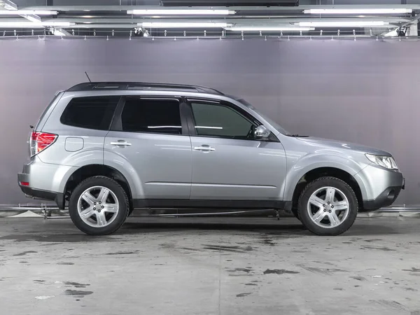 Novosibirsk Russia November 2021 Silver Subaru Forester Side View Photography — 스톡 사진