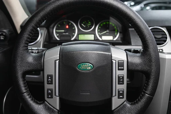 Novosibirsk Russia January 2022 Land Rover Discovery Car Interior Steering — Stock Photo, Image