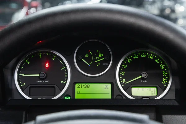 Novosibirsk Russia January 2022 Land Rover Discovery Close Speedometer Rpm — Stock fotografie