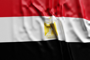 3D illustration of Egypt national developing flag. Country symbol.