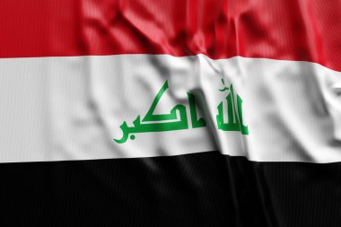 3D illustration of Irak national developing flag. Country symbol.