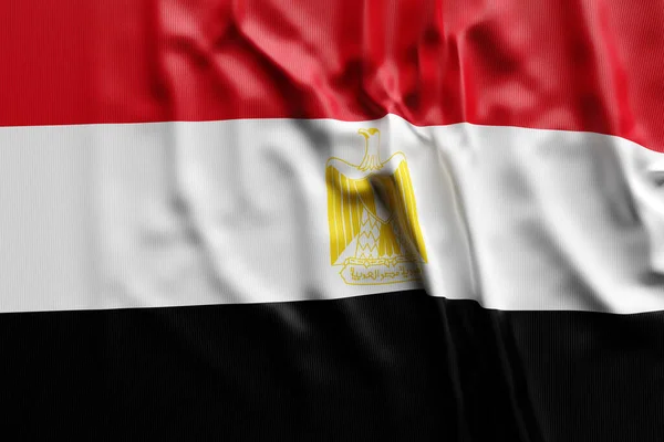 Ilustracja Egiptu Narodowego Rozwijającej Się Flagi Symbol Państwa — Zdjęcie stockowe