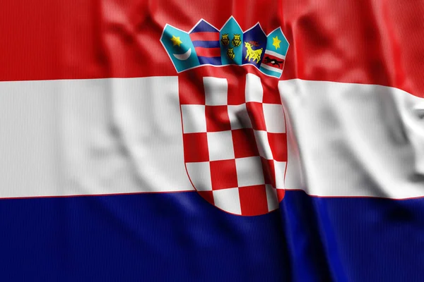 Ilustrace Rozvíjející Vlajky Chorvatska Symbol Země — Stock fotografie
