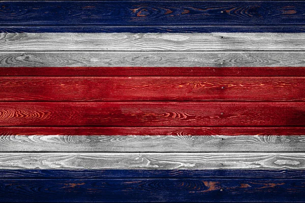 Bandiera Nazionale Del Costa Rica Dipinta Campo Tavole Anche Inchiodate — Foto Stock