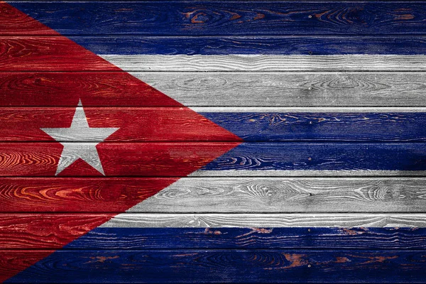 Державний Прапор Куби Пофарбований Табір Прибитими Цвяхами Навіть Дошках Символ — стокове фото