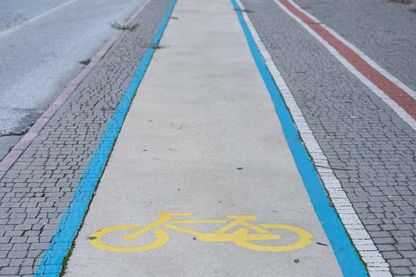 Sinais Para Estacionamento Bicicletas Apenas Estrada — Fotografia de Stock