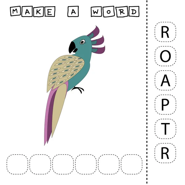 Haga Que Palabra Parrot Las Letras Dispersas Cortar Conectar Juego —  Fotos de Stock