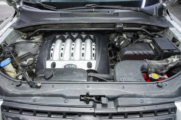 Novosibirsk Rússia Dezembro 2021 Kia Sportage Close Detail Car Engine — Fotografia de Stock