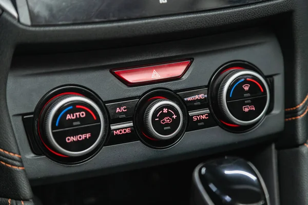 Novosibirsk Russia December 2021 Subaru Buttons Turning Car Air Conditioner — Stock Photo, Image