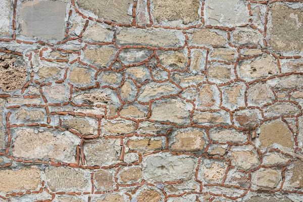 Zeď Dlážděná Šedými Kameny Horní Pohled Kámen Textura Venkovní Kámen — Stock fotografie
