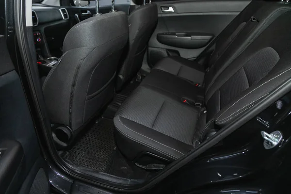 Novosibirsk Rusland December 2021 Kia Sportage Zwarte Stoelen Het Interieur — Stockfoto