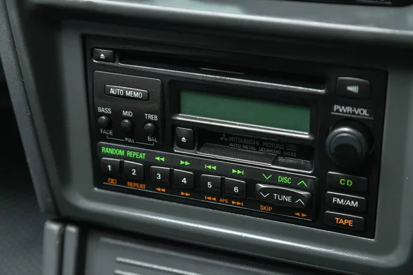 Novosibirsk Rusia Diciembre 2021 Mitsubishi Pajero Radio Sistema Audio Con — Foto de Stock