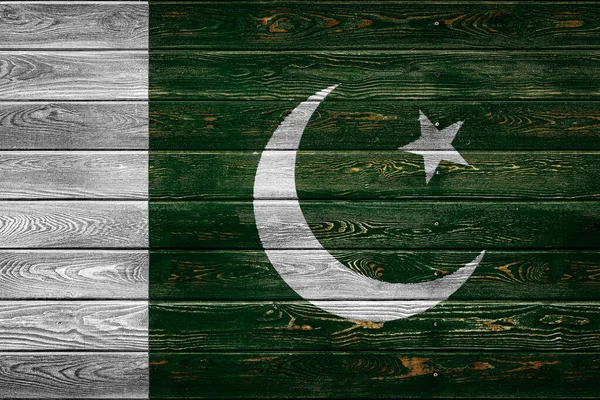 파키스탄의 국기는 보드들이 그려졌다 나라의 — 스톡 사진
