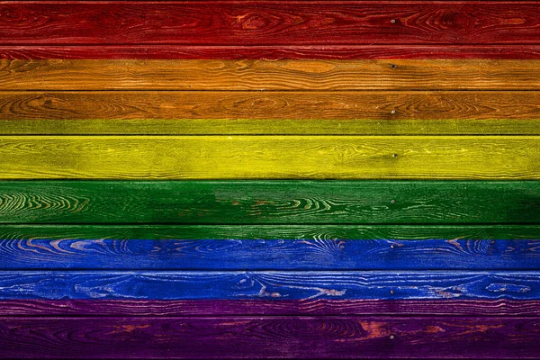 Nationale Vlag Van Lgbt Geschilderd Een Kamp Van Zelfs Planken — Stockfoto