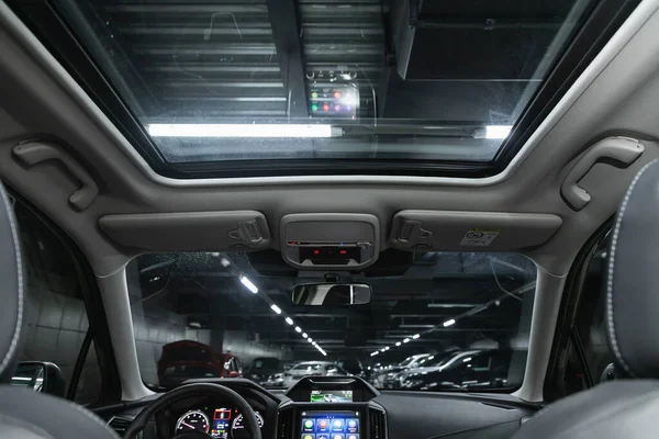 Nowosibirsk Russland Januar 2022 Subaru Forester Innenraum Des Autos Rückansicht — Stockfoto