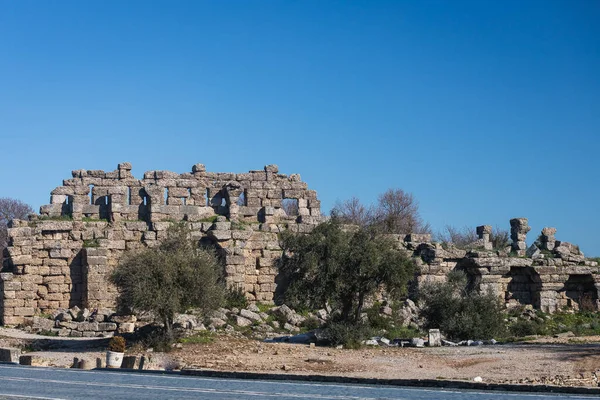 Romeinse Ruïnes Bij Grieks Romeinse Stad Provincie Antalya Turkije Oude — Stockfoto