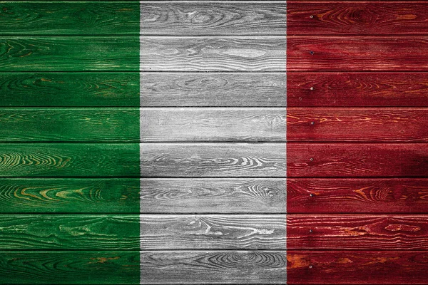 Bandiera Nazionale Italia Dipinta Campo Tavole Pari Inchiodate Con Chiodo — Foto Stock