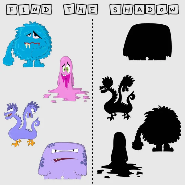 괴물들 그림자 게임을 유치원 아이들을 아이들의 액티비티 — 스톡 사진