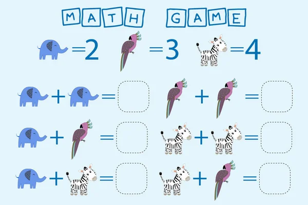 Дизайн Листа Задача Вычислить Ответ Подключиться Правильному Числу Логическая Игра — стоковое фото
