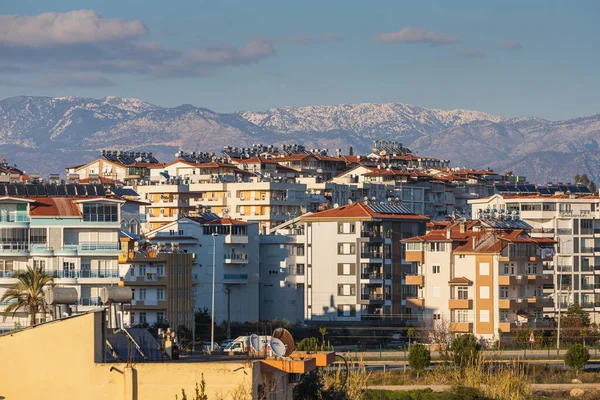 Colorful Turkish Streets White Houses Barrels Hot Water Roof Solar — Stock Photo, Image