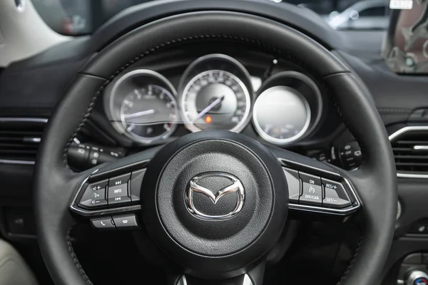 Novosibirsk Russia January 2022 Mazda Cockpit Interior Cabin Details Speedometer — Stock Photo, Image