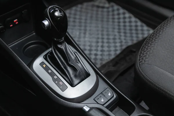 Novosibirsk Russia January 2022 Kia Rio Close View Automatic Gearbox — 图库照片