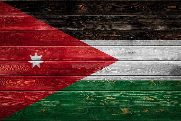Εθνική Σημαία Της Ιορδανίας Είναι Ζωγραφισμένη Μια Κατασκήνωση Από Ακόμα — Φωτογραφία Αρχείου