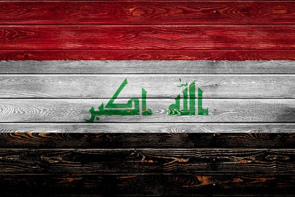 Nationale Vlag Van Irak Geschilderd Een Kamp Van Zelfs Planken — Stockfoto