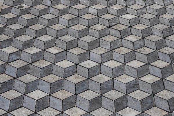 Piastrelle Sfondo Mosaico Grigio Primo Piano Pulizia Geometrico Mosaico Strada — Foto Stock