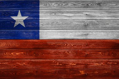 Şili 'nin ulusal bayrağı çiviyle çivilenmiş tahtalardan oluşan bir kampa boyanmıştır. Ülkenin sembolü..