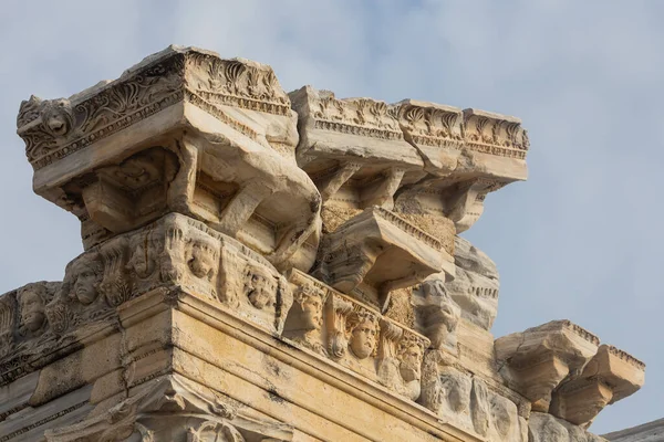 Apollontempel Der Antiken Stadt Side Der Region Antalya Der Türkischen — Stockfoto