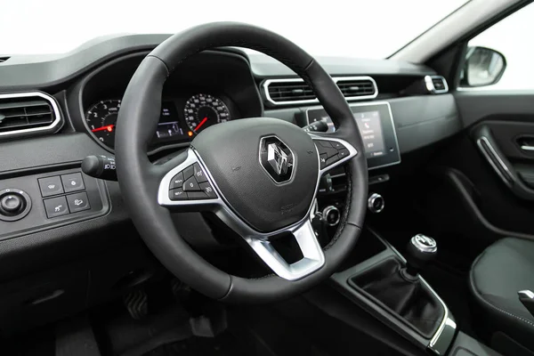 Novosibirsk Russia February 2022 Renault Duster Cockpit Interior Cabin Details — Stock Photo, Image